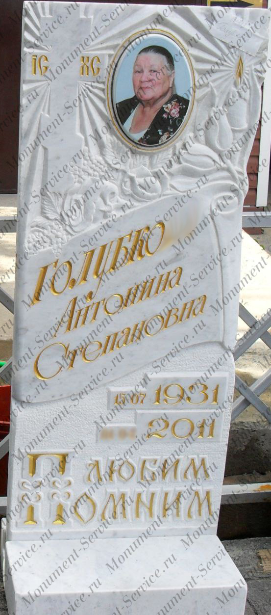 Памятник бабушке из белого мрамора Памятник бабушке из белого мрамора