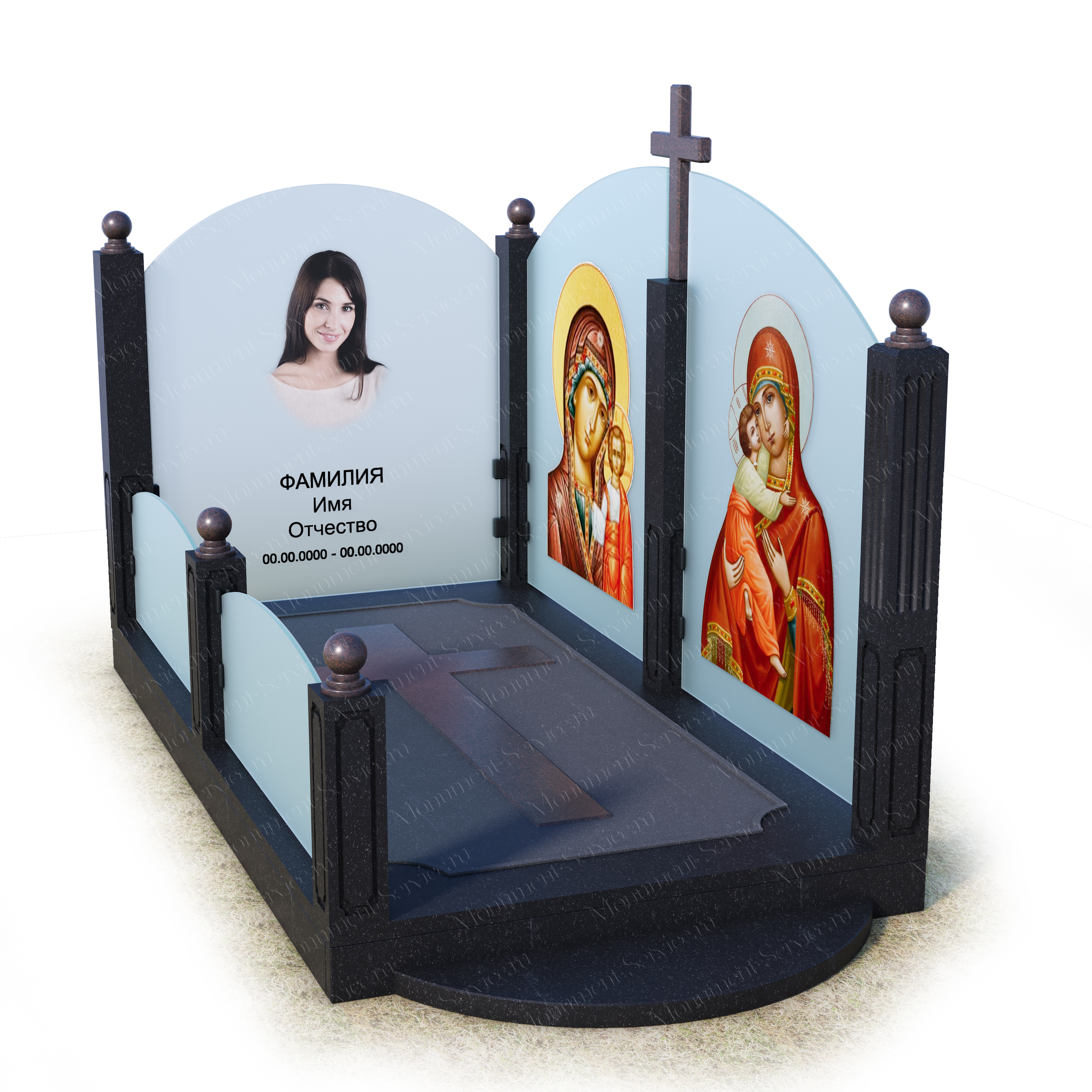 Комплекс 4933 из гранита. Заказать комплекс в Москве.
