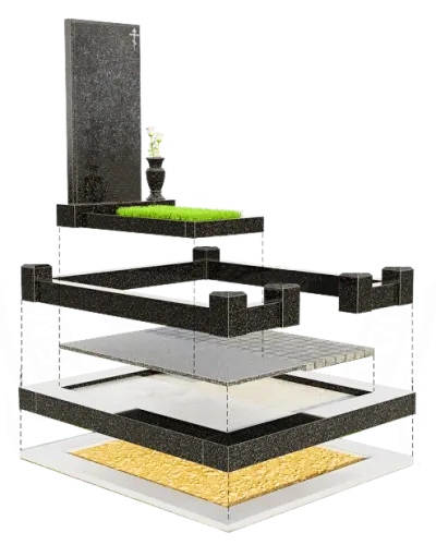 Заказать мемориальный комплекс 4860 на могилу для двоих в Москве | Monument Service